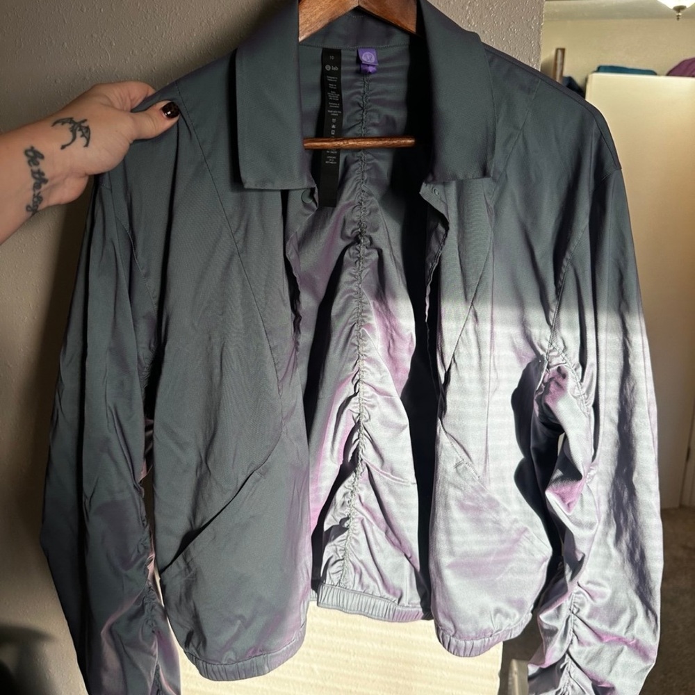 Lululemon labs ripstop jacket in tidewater teal and power purple